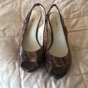 Anne Klein slingback peep toe pumps